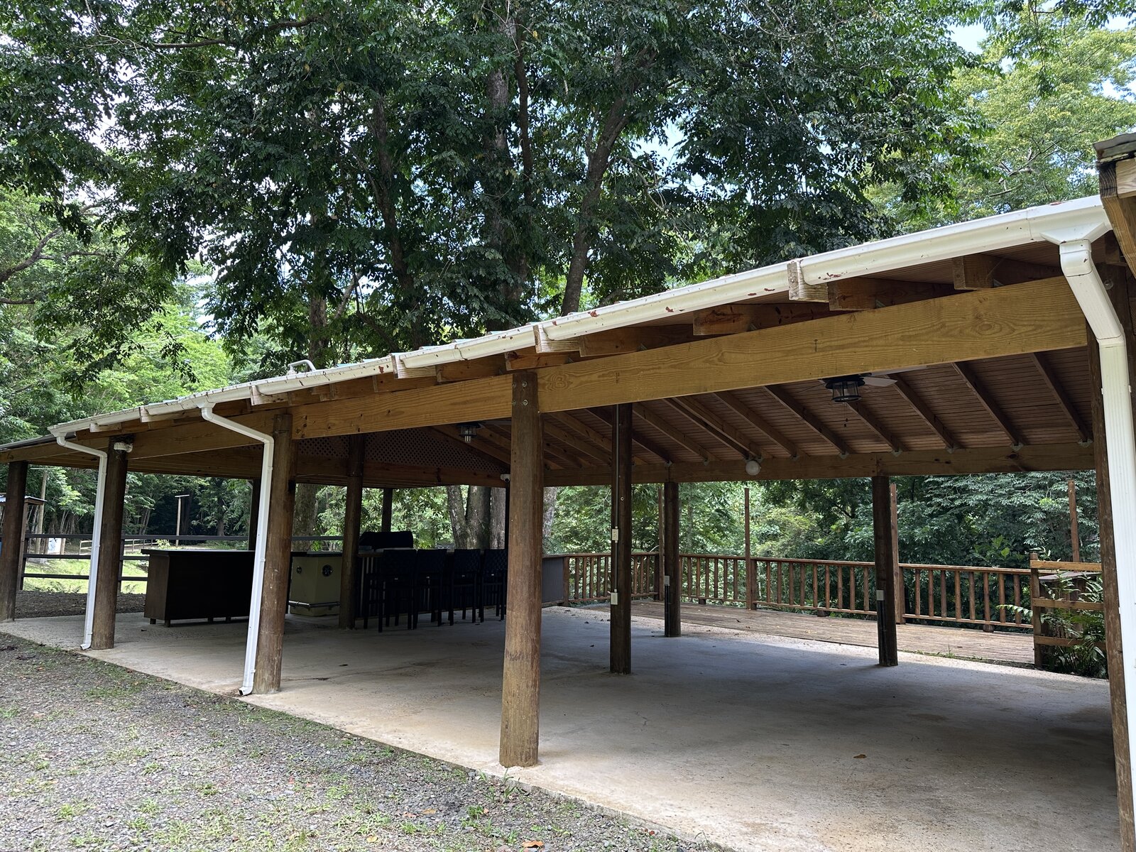 The Batey Zumbador events pavilion surrounded by rainforest at Hacienda Yuké